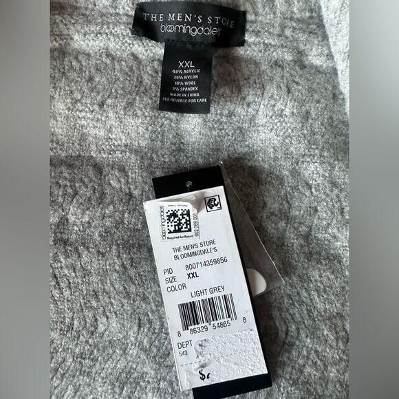 NWTs Bloomingdale's Gray Double Zip Front Jacquard Cardigan Mens Grey XXL - Picture 6 of 7